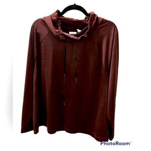 Amazing Athleisure burgundy pullover, lightweight with drawstring neckline